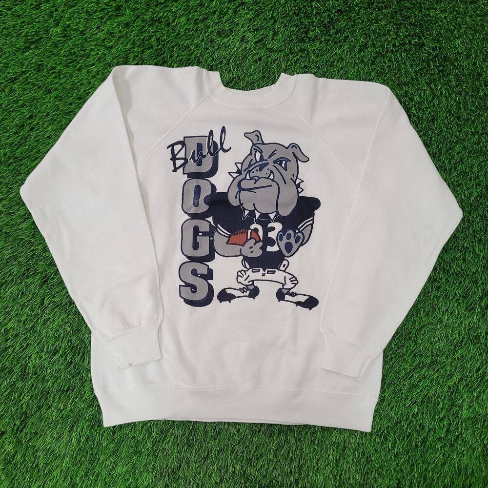 Vintage 90s Bulldogs Football Sweatshirt Womens Large 21x23